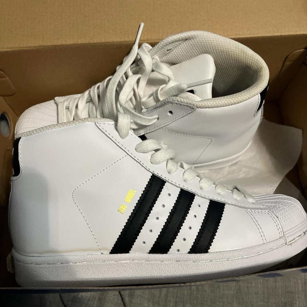 Adidas White and Black Superstar Sneakers